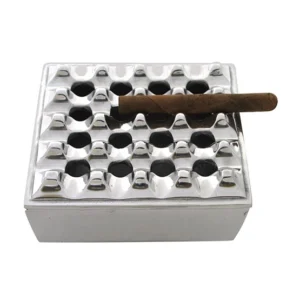 7" METAL SQUARE GRID ASHTRAY