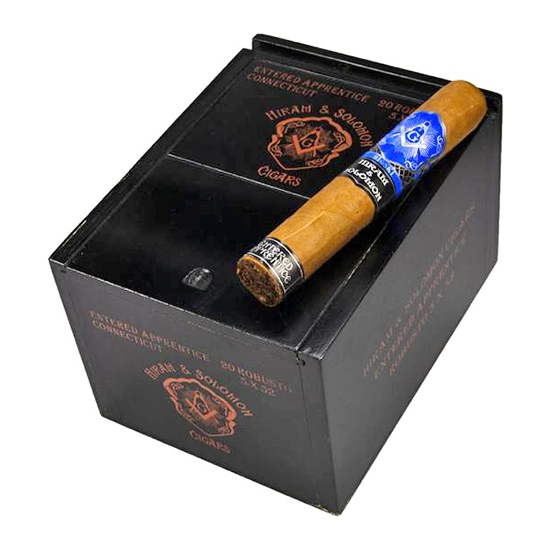 HIRAM & SALOMON ENTERED APPRENTICE CONNECTICUT SHADE ROBUSTO BOX OF 20