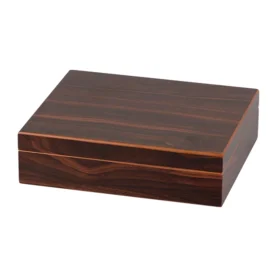 HUMIDOR WALNUT FINISH - 20 CAP. + Brass Hygrometer
