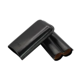 JEMAR LEATHER CIGAR CASE 2 FINGER ROBUSTO - NEGRO/BLACK