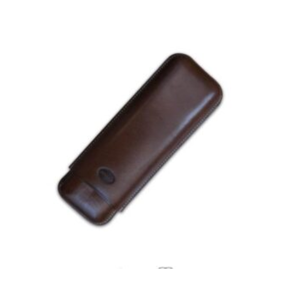 JEMAR LEATHER CIGAR CASE 3 FINGER CORONA - MARRON/BROWN