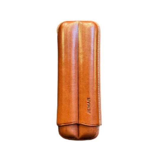 JEMAR LEATHER CIGAR CASE 2 FINGER - 56 RG - MARRON/BROWN