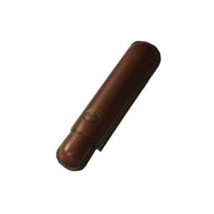 JEMAR LEATHER CIGAR CASE SINGLE ROBUSTO - MARON/BROWN