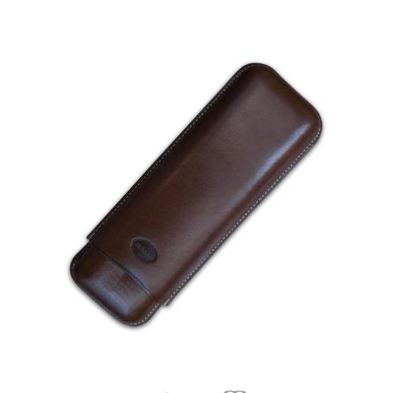 JEMAR LEATHER CIGAR CASE 2 FINGER - 70 RG - MARRON/BROWN