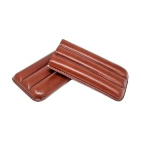 JEMAR LEATHER CIGAR CASE 3 FINGER - 56 RG - MARRON/BROWN