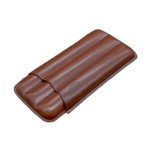 JEMAR LEATHER CIGAR CASE 3 FINGER - 56 RG - MARON/BROWN