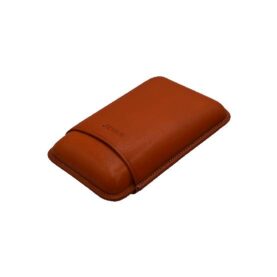 JEMAR LEATHER CIGAR CASE 3 FINGER ROBUSTO - NARANJA ORANGE