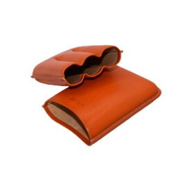 JEMAR LEATHER CIGAR CASE 3 FINGER ROBUSTO - NARANJA ORANGE