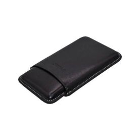 JEMAR LEATHER CIGAR CASE - SLIM PANATELLA (5) - NEGRO/BLACK
