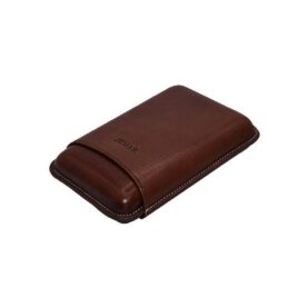 JEMAR LEATHER CIGAR CASE 3 FINGER ROBUSTO - MARRON/BROWN