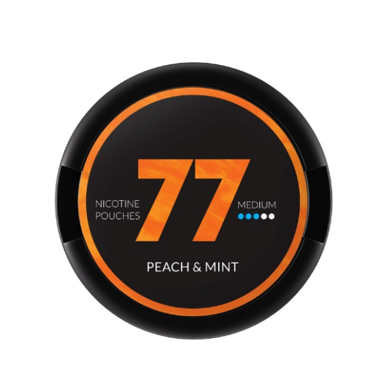 77 NICOTINE POUCHES DARK SERIES 20 MG OUTER OF 10's - PEACH & MINT