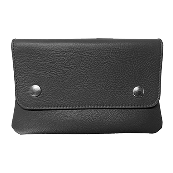 POUCH WITH PAPERS HOLDER STUD FASTENING - BLACK