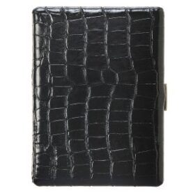 TSUBOTA PEARL COSMOS CIGARETTE CASE CROCO PT KIP LEATHER - BLACK