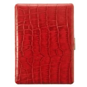 TSUBOTA PEARL COSMOS CIGARETTE CASE CROCO PT KIP LEATHER - RED