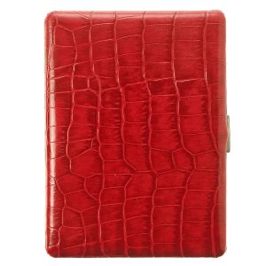 TSUBOTA PEARL COSMOS CIGARETTE CASE CROCO PT KIP LEATHER - RED