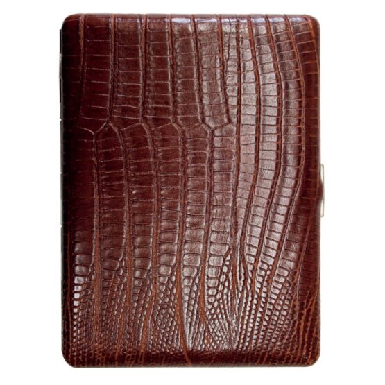 TSUBOTA PEARL COSMOS CIGARETTE CASE LIZARD PT KIP LEATHER - BROWN