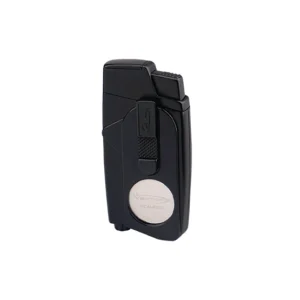 VECTOR XCALIBER WIND RESISTANT LIGHTER WITH SERRATED CUTTER - BLACK MATT