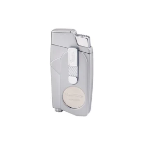 VECTOR XCALIBER WIND RESISTANT LIGHTER WITH SERRATED CUTTER - CHROME SATIN