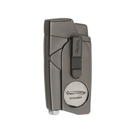 VECTOR XCALIBER WIND RESISTANT LIGHTER WITH SERRATED CUTTER - GUNMETAL