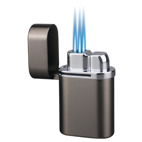 VECTOR THUNDRA TRIPLE TORCH TABLE LIGHTER - GUNMETAL SATIN