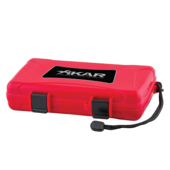 XIKAR TRAVEL HUMIDOR 5 CIGAR CAP. - RED