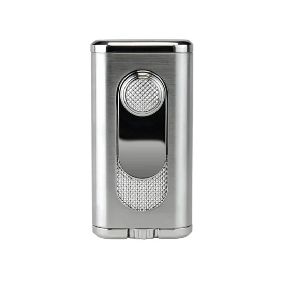 XIKAR VERANO FLAT DOUBLE FLAME LIGHTER - SILVER