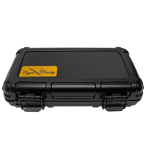 CIGAR CADDY WATERPROOF & CRUSHPROOF TRAVEL HUMIDOR - 5 CAP. - BLACK