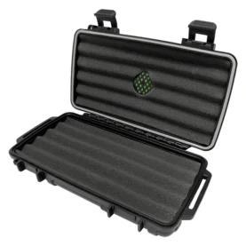 CIGAR CADDY WATERPROOF & CRUSHPROOF TRAVEL HUMIDOR - 5 CAP. - BLACK