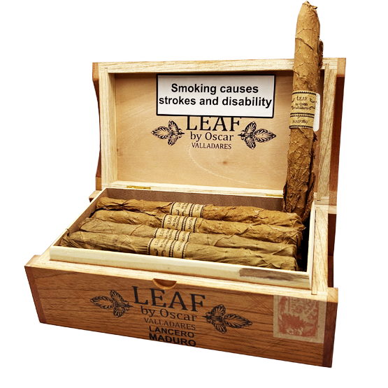 OSCAR VALLADARES LEAF BY OSCAR MADURO LANCERO BOX OF 20