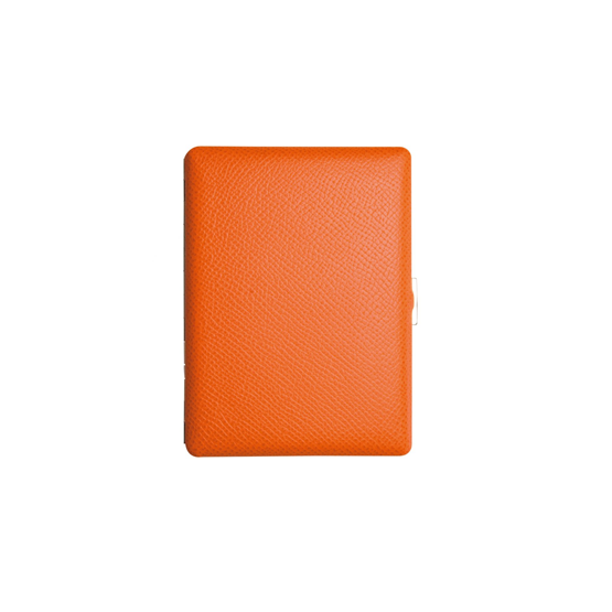 TSUBOTA PEARL COSMOS NOBLESSE CALF SUPER KING SIZE CIGARETTE CASE - ORANGE