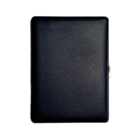 TSUBOTA PEARL COSMOS NOBLESSE CALF SUPER KING SIZE CIGARETTE CASE - BLACK