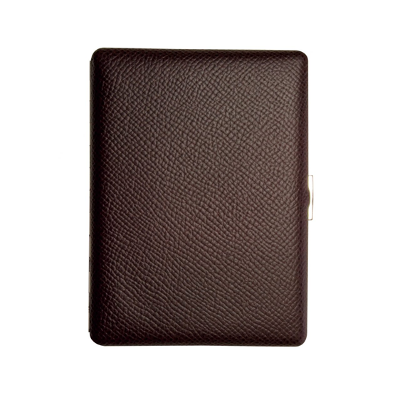 TSUBOTA PEARL COSMOS NOBLESSE CALF SUPER KING SIZE CIGARETTE CASE - BROWN