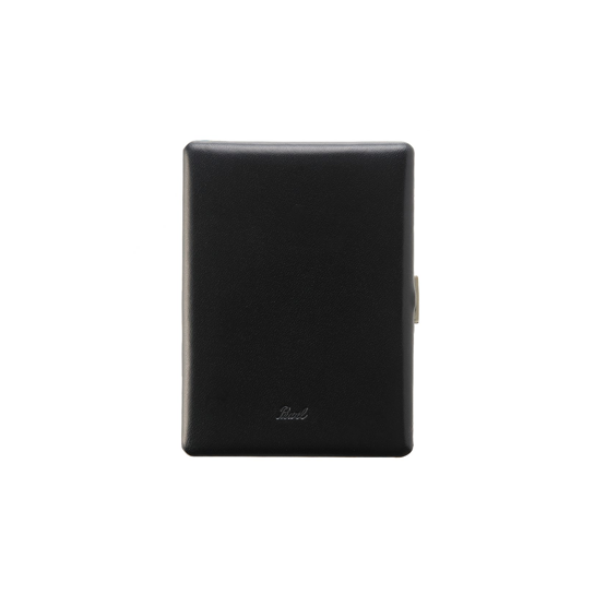 TSUBOTA PEARL COSMOS SUPER KING SIZE CIGARETTE CASE - SMOOTH LEATHER - BLACK