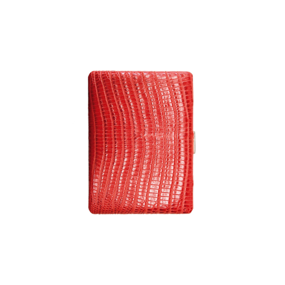 TSUBOTA PEARL COSMOS CIGARETTE CASE LIZARD PT KIP LEATHER - RED