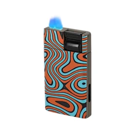 VECTOR BISHOP LIGHTER - ORANGE TURQUOISE WAVES