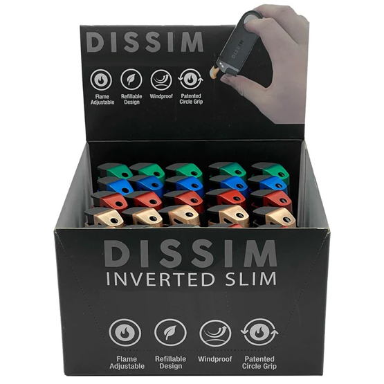 DISSIM INVERTED SLIM TORCH JET LIGHTERS  - POP - OUTER OF 25'S