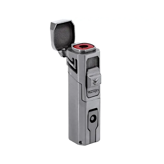 VECTOR CALIPER SINGLE JET LIGHTER - CHROME SATIN
