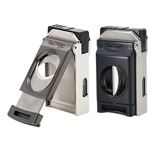 VECTOR SWITCH TWIN LIGHTER AND CUTTER - NICKEL SATIN