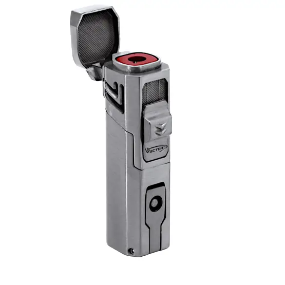 VECTOR CALIPER SINGLE JET LIGHTER - CHROME SATIN