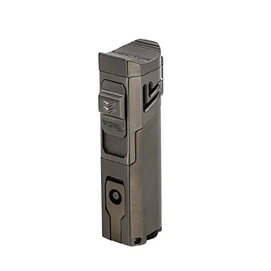 VECTOR CALIPER SINGLE JET LIGHTER - GUNMETAL SATIN MATTE