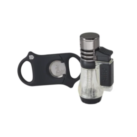PALIO V-CUT CUTTER/VESUVIO LIGHTER GIFT SET - BLACK