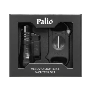 PALIO V-CUT CUTTER/VESUVIO LIGHTER GIFT SET - BLACK