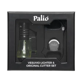 PALIO ORG. CUTTER/VESUVIO LIGHTER GIFT SET - CLEAR BLACK