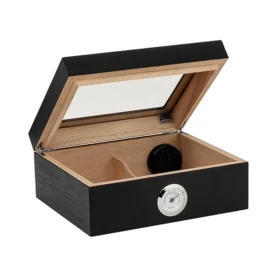CAPRI GLASSTOP HUMIDOR BY HUMIDOR SUPREME - 25 CT. - HIGH GLOSS BLACK