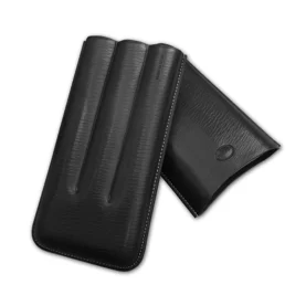 JEMAR LEATHER CIGAR CASE 3 FINGER - 70 RG - NEGRO/BLACK